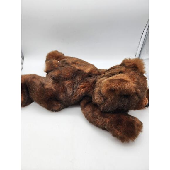 MJC International Teddy Bear Plush 20" Floppy Lays Flat Brown Sewn Paws Vtg 1988 - Picture 3 of 9